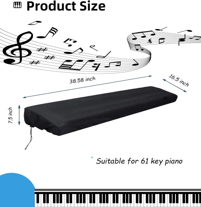 INTOMYTH 61 Keys Piano Keyboard Dust Cover, Water Proof, Digital Electronic Piano Keyboard Covers, Premium Surface Protect Your Music Piano Essential Accessories - Image 2